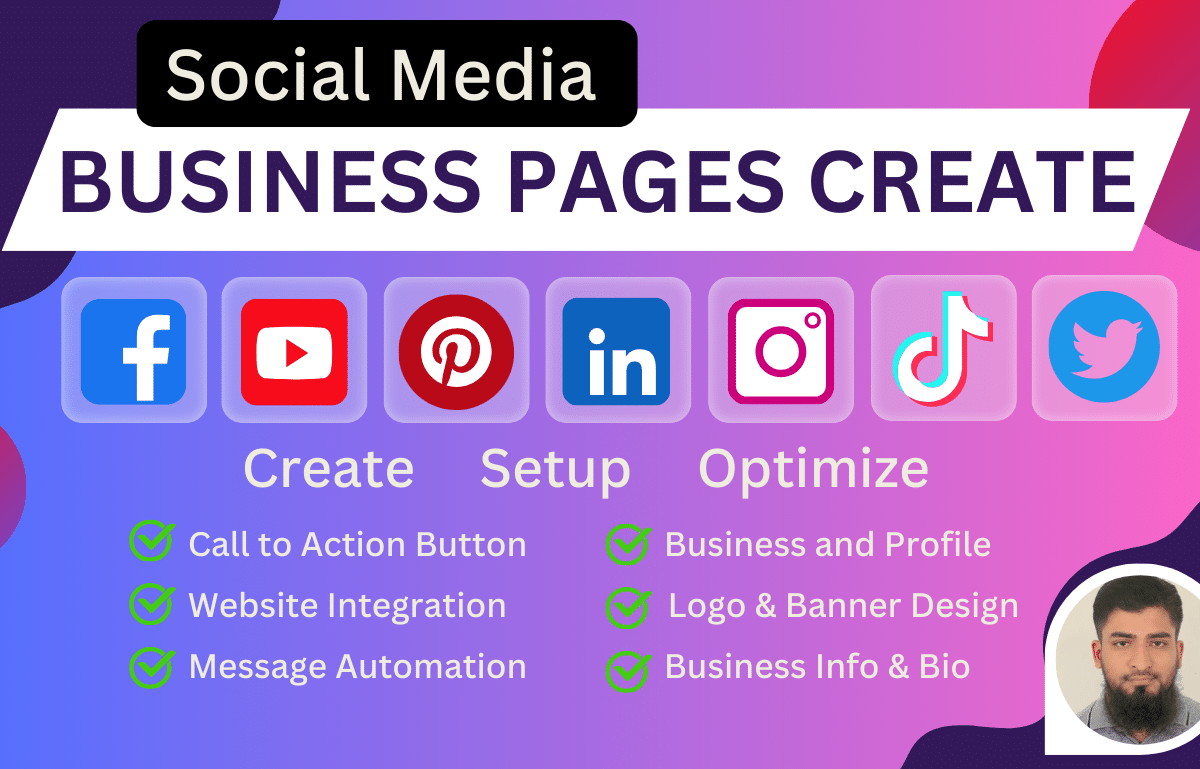 Create social media business accounts