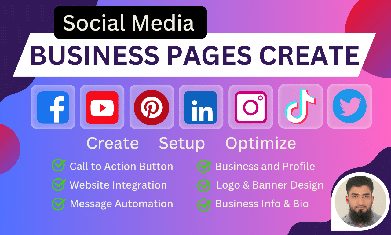 Create social media business accounts